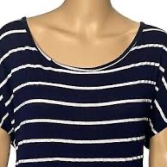 Free Kisses Striped Short Sleeve Round Neck Stretch T-Shirt - Picture 1 of 5